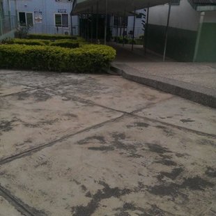 The entrance to the main building and administrative offices