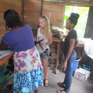 Our instructor teaching us the ways of Batik dying