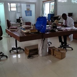 Center table for Sickle Cell and Malaria identification. This is also where the doctor rec