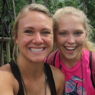 Me and Charli getting ready to run through the tree tops