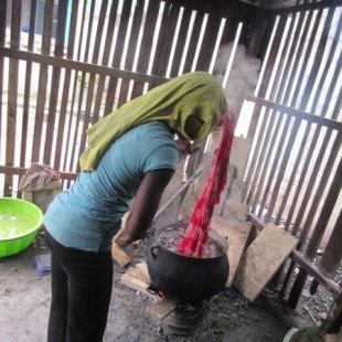 Rinsing off the wax for the final step