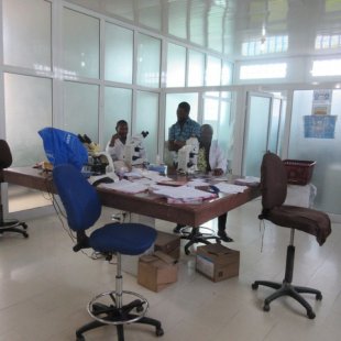 the Main desk in the lab