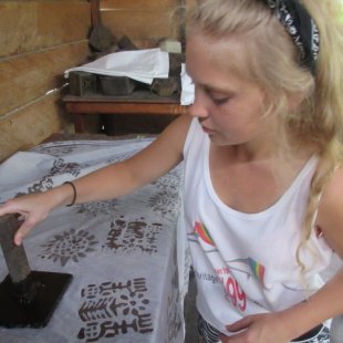 More of Charli doing Batik