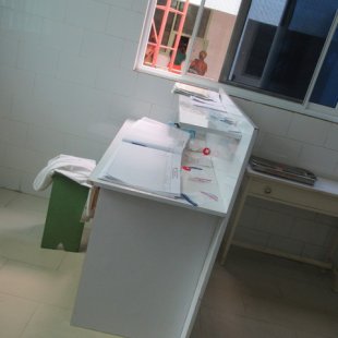 Check-in desk for the lab
