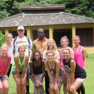 Our June Intern group with the lovely Kofi, our project coordinator and tour guide all in 
