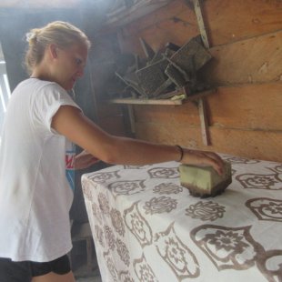 Me making my Batik fabric