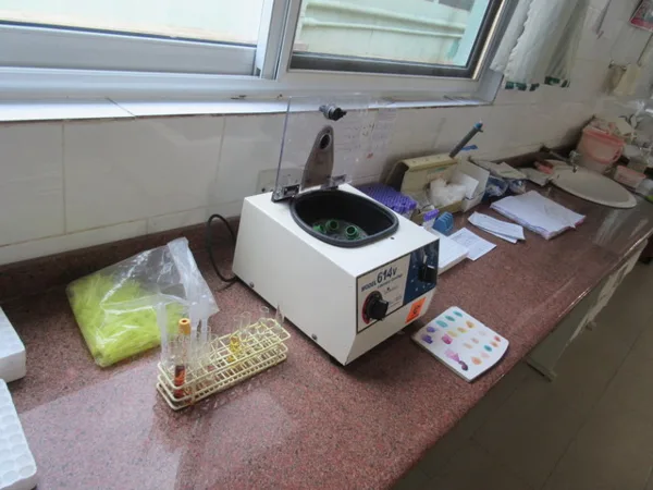The station for blood typing/crossmatching, HIV/Hepatitis/syphilis/typhoid screening, and 