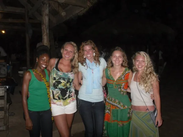 The girls at Oasis celebrating birthdays and the end of interns trips