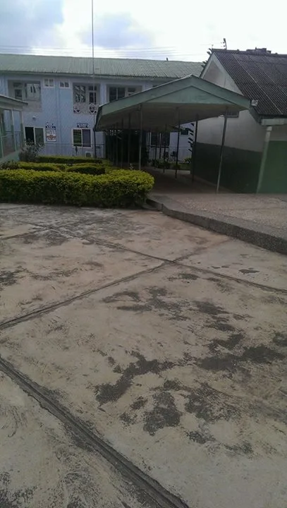 The entrance to the main building and administrative offices