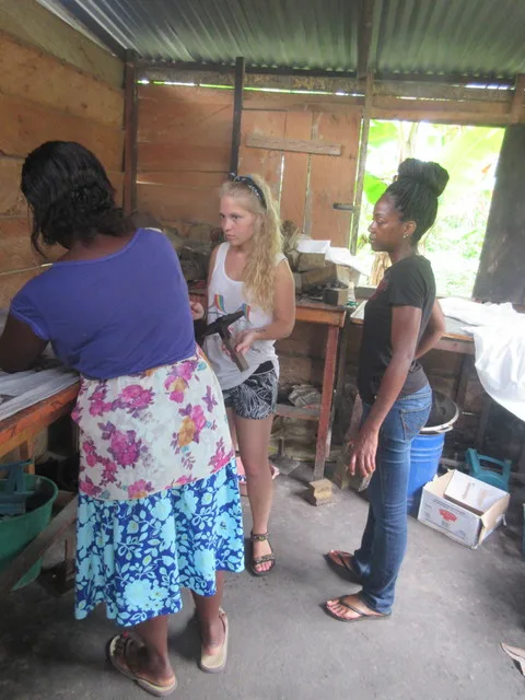 Our instructor teaching us the ways of Batik dying