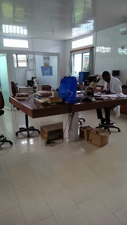 Center table for Sickle Cell and Malaria identification. This is also where the doctor rec