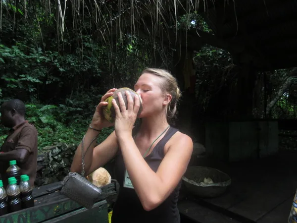 Refreshments after our hike at Kakum
