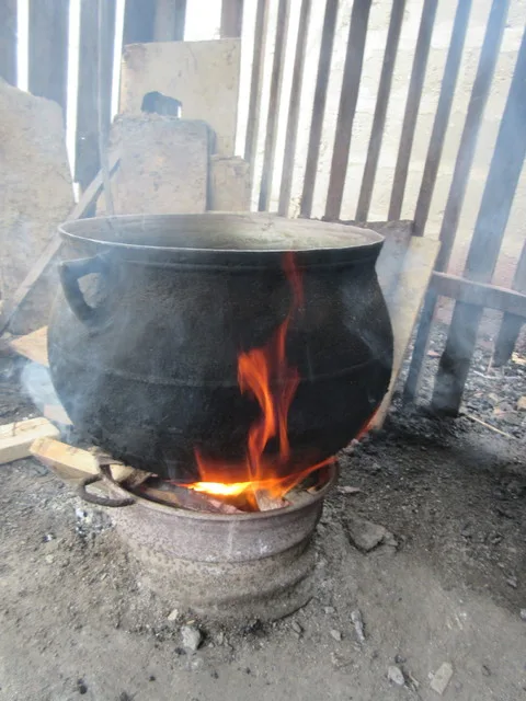 Witches pot we used to wash our fabric once we were finished